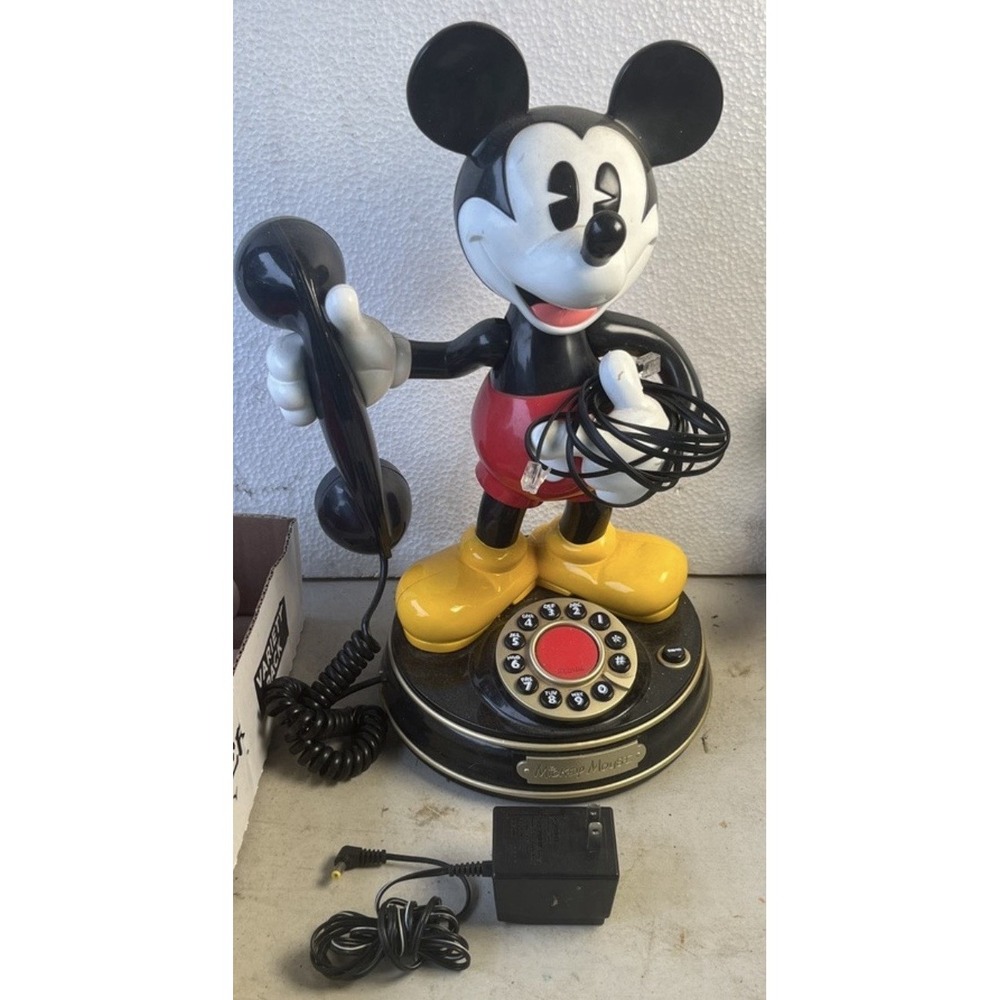 Telemania Mickey Mouse 2 Multicolor Animated Talking Rotary Landline Telephone